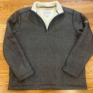 Orvis Men's Black Zip-Up Sweater